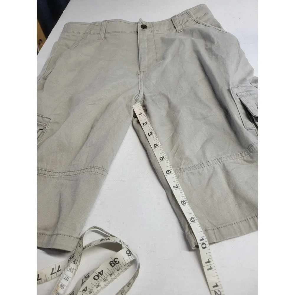 Wrangler Flex Men Khaki Cargo Shorts‎ Tan Size 18 Regular Stretch Hiking